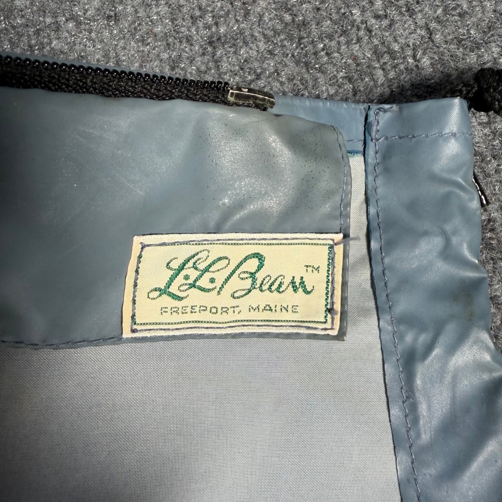 Vintage LL Beau Freeport Maine Hooded Rain Jacket Blue Waterproof Distressed